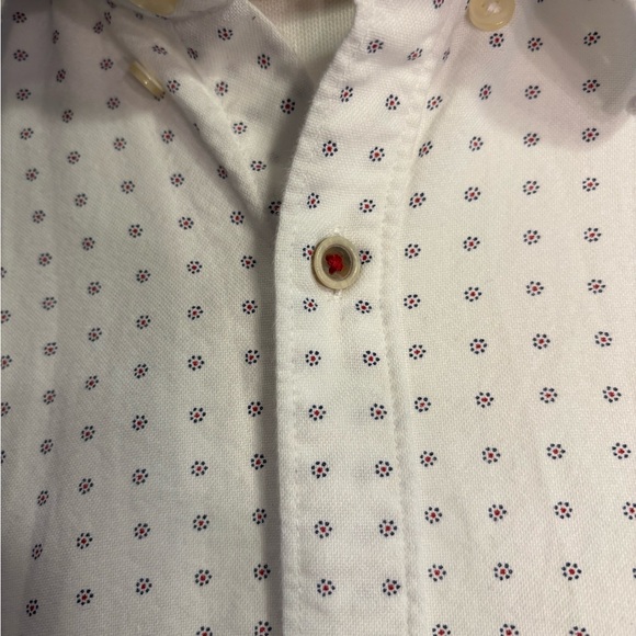 Zara Man Navy Red White Slim Fit‎ Button Down Shirt Size Medium - Picture 6 of 10